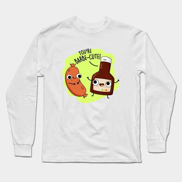 Barbe-cute Cute Funny Barbeque Pun Long Sleeve T-Shirt by punnybone